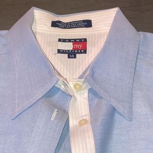 vintage Tommy Hilfiger blue pink Oxford shirt 14